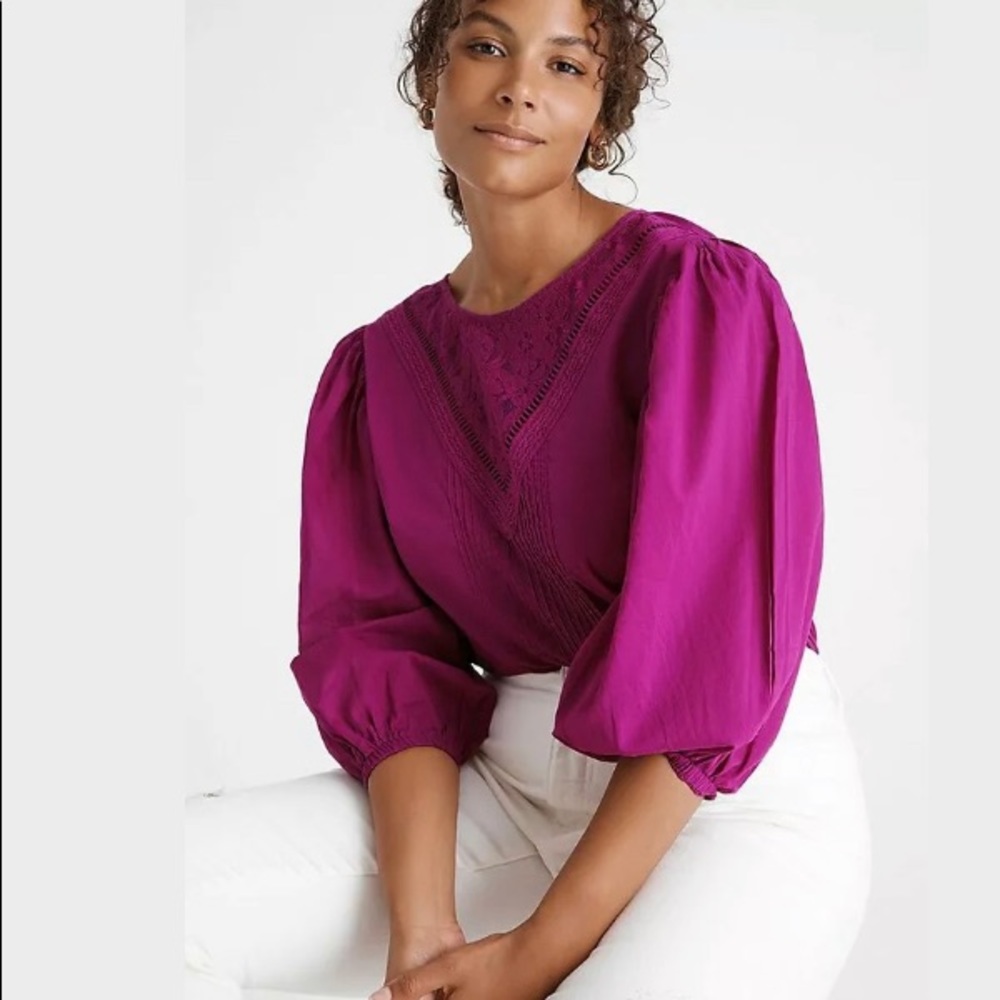 NWT Farm for Anthropologie szL peasant sleeve top
